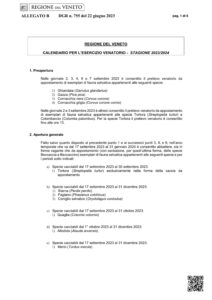 Calendario Venatorio Regionale