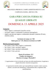 Gara per cani da ferma su quaglie liberate